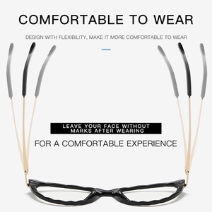 Lunettes de soleil photochromiques anti-lumière bleue œil de chat tendance 2023, nouvelles lunettes <span class=keywords><strong>à</strong></span> branches métalliques <span class=keywords><strong>à</strong></span> ressort, vente en gros d'usine - Product Image 2