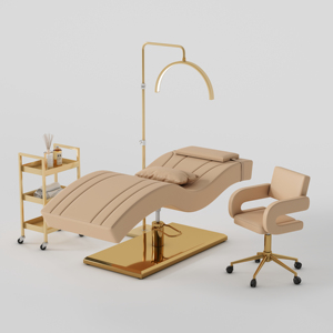 Cama de belleza eléctrica ajustable y curvada para limpieza facial, cama para pestañas, silla cosmética para salón - Product Image 1