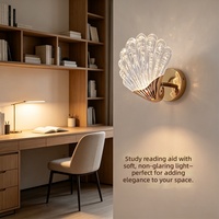 Lampe murale d'ambiance à intensité variable, motif coquille de glace, cristal, base dorée, moderne et simple, pour salon et couloir