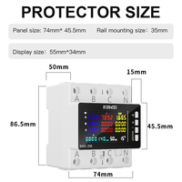 Pemantau Daya VoltMeter 80A, Proteksi Beban Berlebih dan Tegangan Rendah, Pemutus Sirkuit, Meteran Energi WiFi Pintar 3 Fasa
