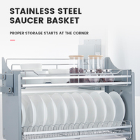 Cesta de vidro puxável para baixo, armário de cozinha moderno de alta qualidade, rack de armazenamento, elevador, elevador