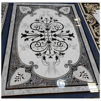 Carreaux de sol décoratifs personnalisés en porcelaine dorée polie, résistants au feu, motif floral en cristal, lumineux pour intérieur
