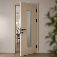 Porte intérieure peinte de haute qualité équipée de décorations en verre encastrées, aspect luxueux, longue durée de vie, utilisée dans les projets intérieurs, CE