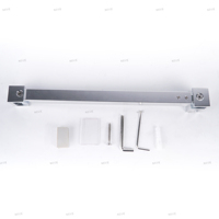 Barre de support mur-verre moderne en acier inoxydable noir pour cabine de douche, compatible verre 8 mm, écologique et facile à installer