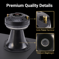 Tweeter à compression en titane de 3 pouces 300W avec cornet, haut-parleur audio professionnel de 2 pouces pour système de sonorisation, scène et équipement DJ