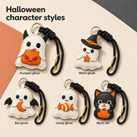 Breloque de sac en cuir patchwork d'Halloween en gros, pendentif de sac personnalisé, porte-clés, décoration de fête, OEM ODM pour les acheteurs de marques mondiales
