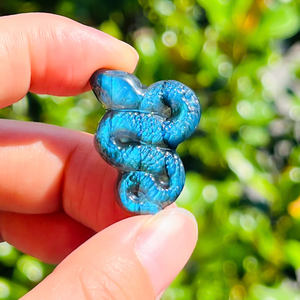 تمثال ثعبان من حجر اللابرادوريت المنحوت، أفضل المبيعات من الكريستال الكوارتز المنحوت، ديكور منزلي - Product Image 3