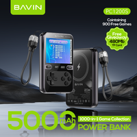 BAVIN Nuevo Producto PC1200S Consola de Juegos Integrada, Banco de Energía Inalámbrico de 15W para Teléfono Celular