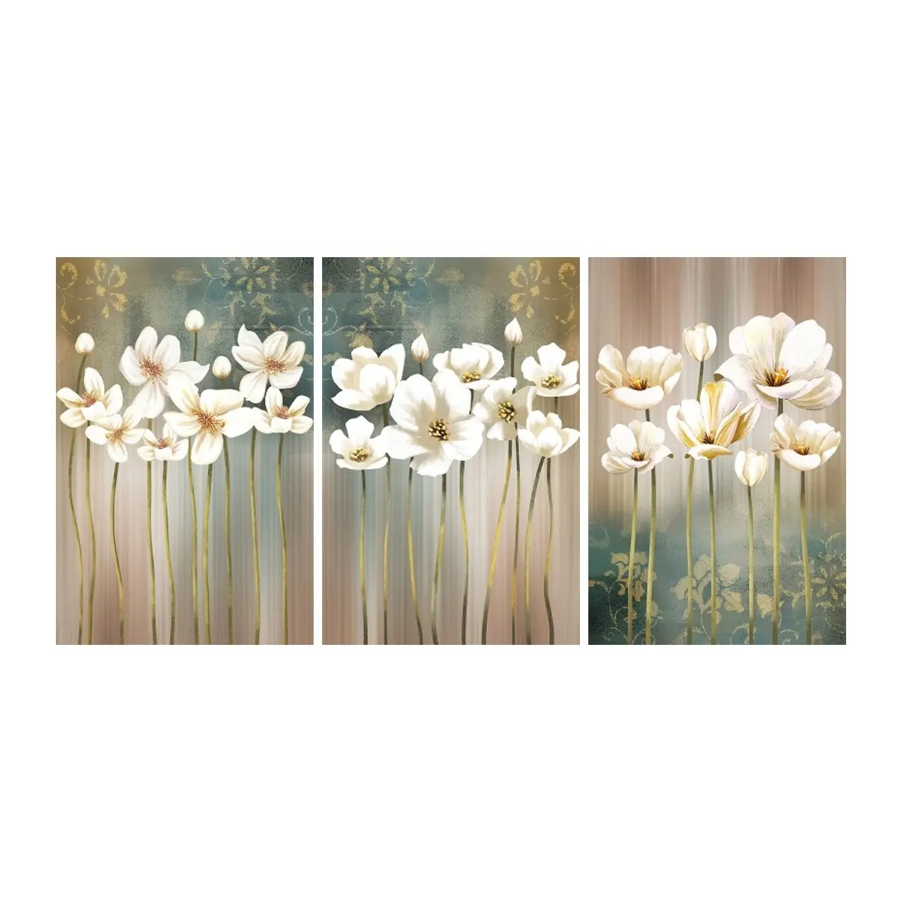 Best Selling Waterproof Flower 40*40/ 50*50/60*60cm Canvas Art Posters Wall Art Acrylic Painting For Living Room