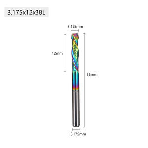 ดอกกัดไม้คาร์ไบด์เคลือบ HOZLY DLC แบบเกลียว 2 ฟัน 55HRC สำหรับงานไม้ MDF และไม้เนื้อแข็ง ขนาด 3.175/4/5/6 มม. รับผลิตแบบ OEM/ODM - Product Image 2