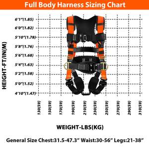 Harnais de sécurité de <span class=keywords><strong>travail</strong></span> durable, absorbant les chocs, pour travaux en hauteur - Product Image 6