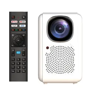 MECOOL Proyektor Portabel Mini KP2, 1080P 4K 12000LUX 600ANSI Kecerahan Sistem Linux 2.4G/5G WiFi Proyektor Home Theater Pintar