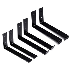 Staffa di mensola 8 Pollici Nero L Angolo di Supporto Heavy Duty Industrial Rustico Galleggiante Decor Cast di Ferro Acciaio Inox Mensola A Muro <span class=keywords><strong>Staffe</strong></span> metallo - Product Image 1