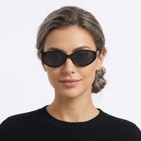 Lunettes de soleil rétro Y2K œil de chat écaille de tortue, monture intégrale légère en TR avec protection UV400 pour le streetwear et les tenues de festival