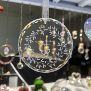 Bán Buôn Chất Lượng Cao K9 Trống Tinh Thể Thủy Tinh 60Mm Vòng Pha Lê Giáng Sinh Đồ Trang Trí Cho Khắc <span class=keywords><strong>Laser</strong></span> Và In UV - Product Image 4