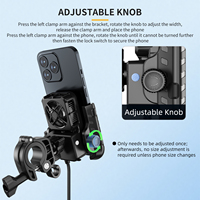 Support de téléphone pour vélo avec ventilateur de refroidissement, support de téléphone pour guidon de vélo avec port de charge, étanche, rotation à 360 degrés
