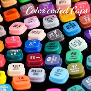 ปากกามาร์คเกอร์ Oem ปลอดสารพิษ 80/120/168 สี สำหรับวาดการ์ตูน ระบายสี วาดภาพ ปากกาแอลกอฮอล์สำหรับเด็ก - Product Image 3