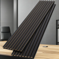 Panneaux acoustiques en polyester à grille en bois MDF, panneaux muraux à lattes absorbants le son, matériau décoratif d'intérieur pour salle de classe, studio, bureau