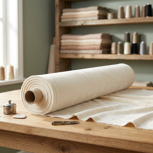 Cream Woven 57'' Cotton Velvet Fabric Roll Soft Textured Home Hotel Use All Season Breathable Polyester for <b>Quilts</b> <b>Bedding</b> - Product Image 3