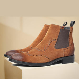 Mocassins pour hommes en cuir brun de haute qualité, fabriqués au Royaume-Uni, style rétro, cuir lavé, Goodyear Welted, lacets, brogues imperméables - Product Image 3