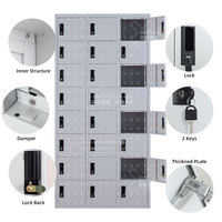 Casier de rangement en métal pour vestiaire de personnel, étudiants, collège, école, salle de sport, 24 compartiments, casiers en acier