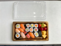 Emballages alimentaires en plastique de qualité alimentaire de style japonais pour sushis, boîtes d'emballage pour sushis à emporter de Foshan