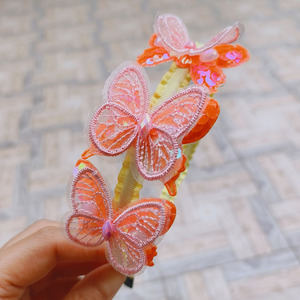 Nouveau <span class=keywords><strong>serre</strong></span>-tête en dentelle papillon pour enfants, super mignon, pince à <span class=keywords><strong>cheveux</strong></span> courte pour filles, style princesse, coiffe de <span class=keywords><strong>mariage</strong></span> pour petite fille - Product Image 2