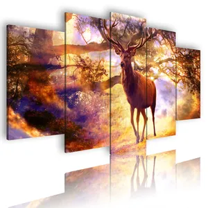 Wall Decoration Living Room Natural Scenery Oil Painting African Abstract Animal Cute Flower Art Print