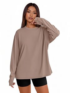 <strong>Womens</strong> Oversized Long Sleeve T-<strong>Shirts</strong> 2026 Basic Crewneck O-Neck Tee Fall Tops Casual Essential Workout Y2K Clothes - Product Image 2