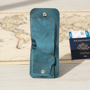 Porte-cartes en cuir de vachette véritable Boshiho pour hommes - Multifonction, blocage RFID, fermeture à glissière vintage, épaisseur 30 mm, 40 g - Product Image 3