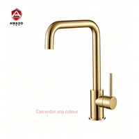 Robinet de cuisine classique en acier inoxydable 304, mitigeur chaud et froid pour évier