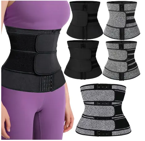 Shaper do corpo Shapewear Aparadores De Compressão Dupla Cintos de Emagrecimento Tummy Trimmer Cintura Cincher Látex Trainer Rosa