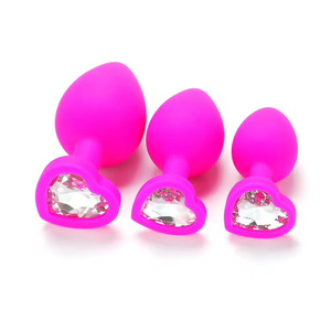 Juguete Sexual Anal de Silicona con Forma de Corazón, con Cristales, Resistente al Agua, Ecológico, Marca OEM, Popular para Masturbación y Otros Tipos de Masajes - Product Image 4