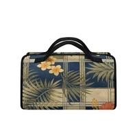 Sac de toilette de voyage personnalisé à imprimé tropical ananas hawaïen, avec quatre pochettes transparentes à fermeture éclair et design organisateur suspendu