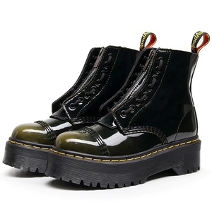 Botas de locomotora de suela gruesa con 8 agujeros, color verde que cambia de tono, aptas para Europa y América, con cremallera frontal, estilo inglés. - Product Image 3