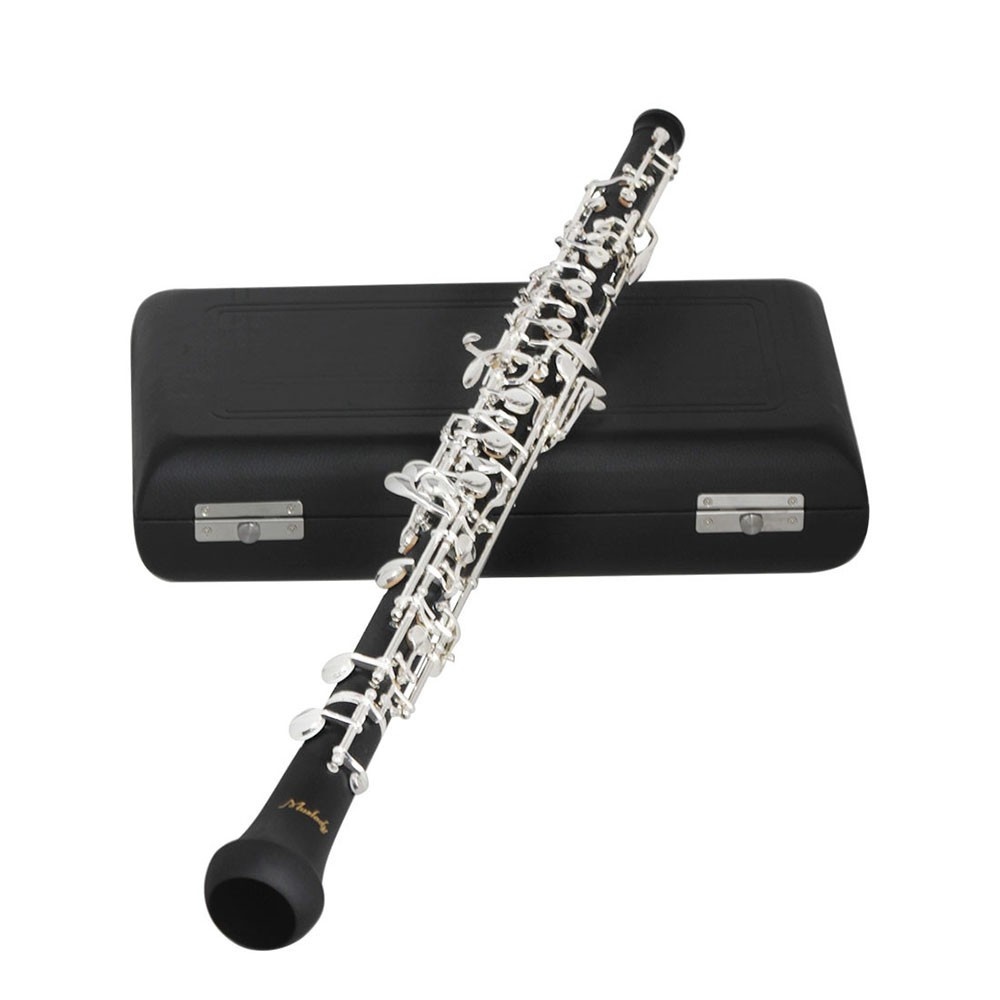 Muslady Professional C Key Oboe with Silver Plated Keys & Leather