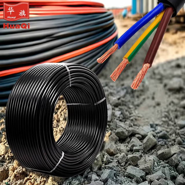 Huaqi High Voltage Flexible Rubber Power Cable H07RN-F H1z2z2-K 3X1.5/3X2.5/3X3.5mm2 Multi Conductor Copper Stranded Industrial