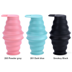 แก้วกาแฟแบบพกพาปลอดสาร BPA แบบกำหนดเองได้ ขวดน้ำกีฬาซิลิโคนพับได้ - Product Image 6