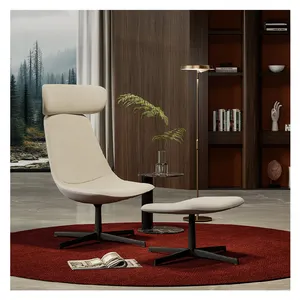 Famous designer theater room Modern lazy sofa hotel home furniture nordic fabric upholstery swivel leisure wing accent chair