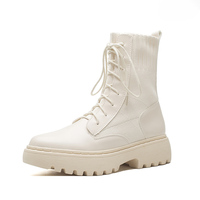Bottes à lacets en cuir pour femmes, vente en gros directe d'usine, bottes de haute qualité pour femmes