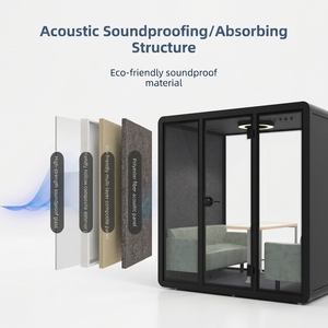 Cabina Acústica Insonorizada Móvil de Aluminio y Vidrio Templado, Cabina Personalizada para <span class=keywords><strong>Estudio</strong></span> de Grabación o <span class=keywords><strong>Centro</strong></span> de Llamadas - Product Image 3