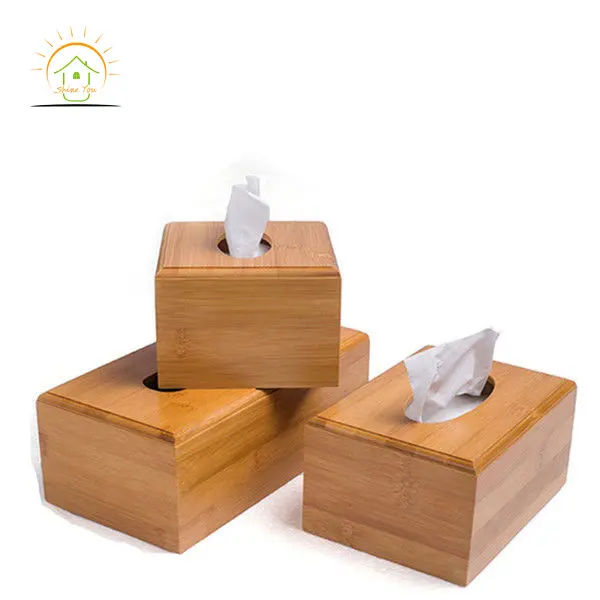 Caja de pañuelos de bambú personalizada, soporte organizador de productos, para sala de estar, cocina, dormitorio, caja de servilletas multifuncional