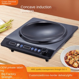 Placas de Cocción Eléctricas de Cerámica de 500W Recién Lanzadas, Superficie Cóncava, Ajuste de Cinco Niveles, Temporizador, Control Táctil Doméstico - Product Image 2