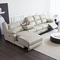 Canapé inclinable en cuir synthétique moderne en forme de L, multifonctionnel, pour home cinéma, salon, cabine électrique spatiale