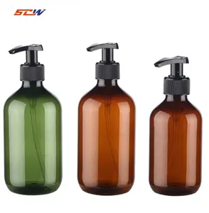 Botol Pompa Plastik Hewan Peliharaan 300Ml Kosmetik Kualitas Tinggi Penjualan Langsung dari Pabrik dengan Topi Pompa PP untuk Losion dan Sampo