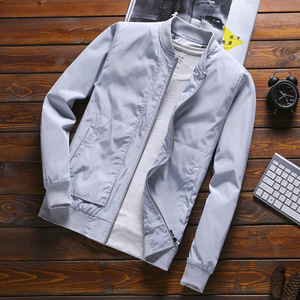 <strong>Men</strong> Bomber <strong>Jacket</strong> Thin <strong>Men</strong> <strong>Baseball</strong> <strong>Jackets</strong> Coat Solid Color Casual <strong>Jacket</strong> Overcoat <strong>for</strong> <strong>Men</strong> - Product Image 4