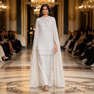 Abaya di Lusso con Ricami in Strass, Vestito da Sera Islamico Modesto e Comodo per Donne Musulmane, Ideale per Eid e Matrimoni - Product Image 3