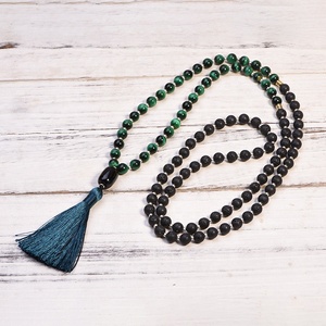 2024 Yiwu CC New Arrival <strong>Clear</strong> <strong>Quartz</strong> Crystals Tiger Eye Stone Mala Bead 108 Mala Beads <strong>Necklace</strong> - Product Image 1