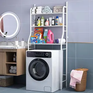 洗衣机上方卫生间储物架上的三层空间品味站立浴室收纳器洗衣架洗衣机搁架