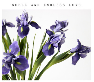 Fleurs d'<span class=keywords><strong>iris</strong></span> violettes à tige unique, toucher réaliste, en PU, artificielles, pour la décoration intérieure, pour Noël et le Nouvel An - Product Image 4